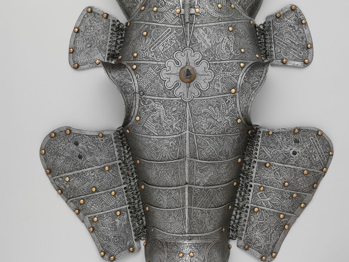 Shaffron (Horse's Head Defense), Steel, brass, leather, Italian, probably Brescia