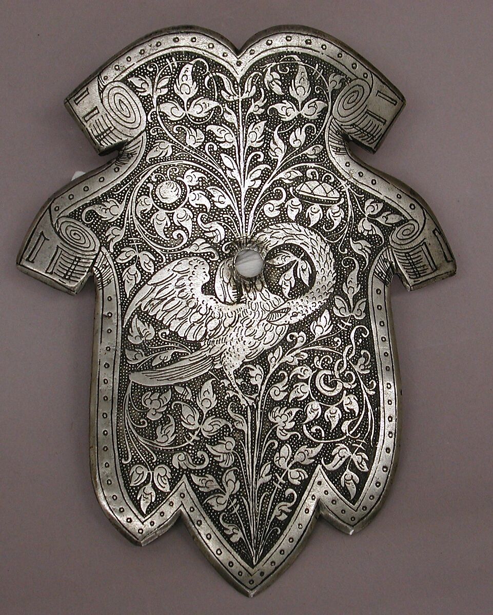 Shaffron (Horse's Head Defense), Steel, brass, leather, German