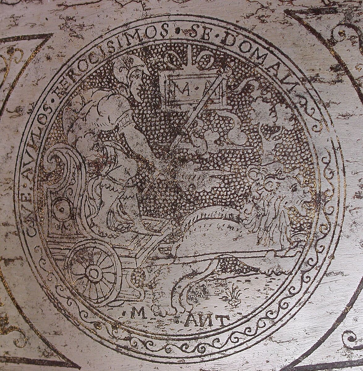 Cantle Plate, Steel, gold, Italian, possibly Milan