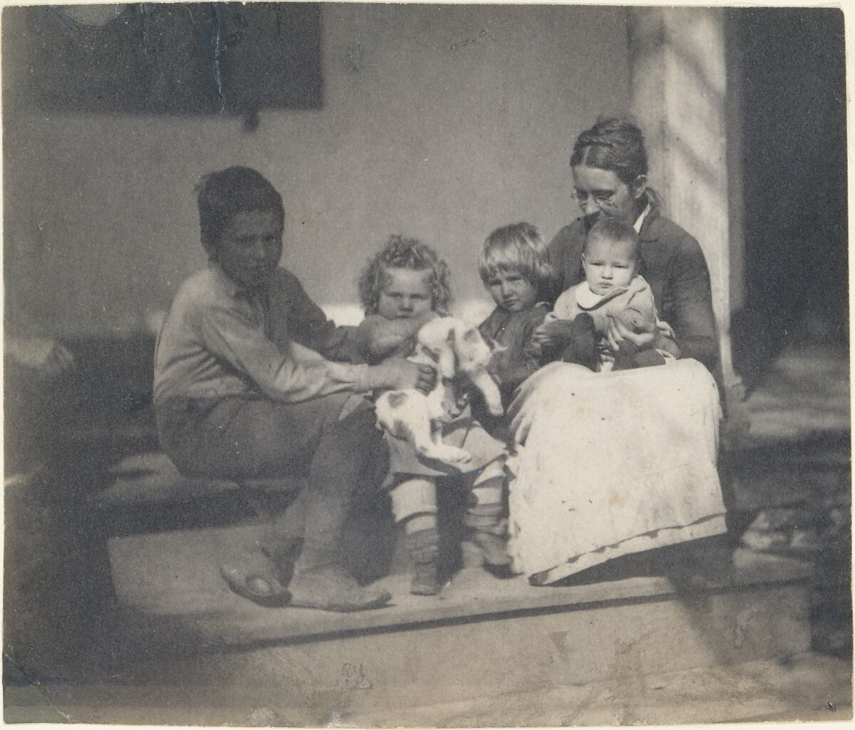 [Frances Crowell with Unidentified Boy, Katie, James, and Frances Crowell], Thomas Eakins (American, Philadelphia, Pennsylvania 1844–1916 Philadelphia, Pennsylvania), Platinum print  