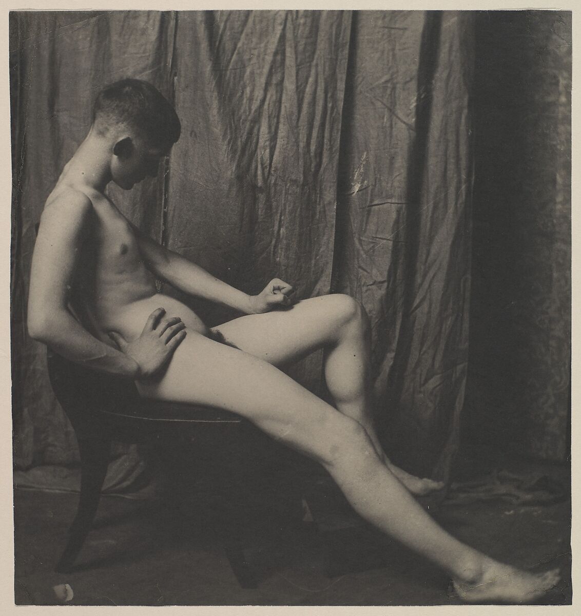 Bill Duckett Nude, at the Art Students’ League of Philadelphia, Thomas Eakins (American, Philadelphia, Pennsylvania 1844–1916 Philadelphia, Pennsylvania), Platinum print 