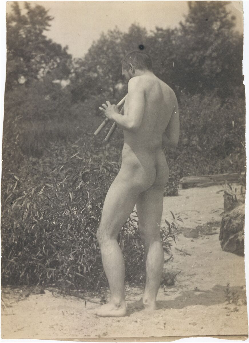 [Thomas Eakins, Nude, Playing Pipes], Thomas Eakins (American, Philadelphia, Pennsylvania 1844–1916 Philadelphia, Pennsylvania), Platinum print  