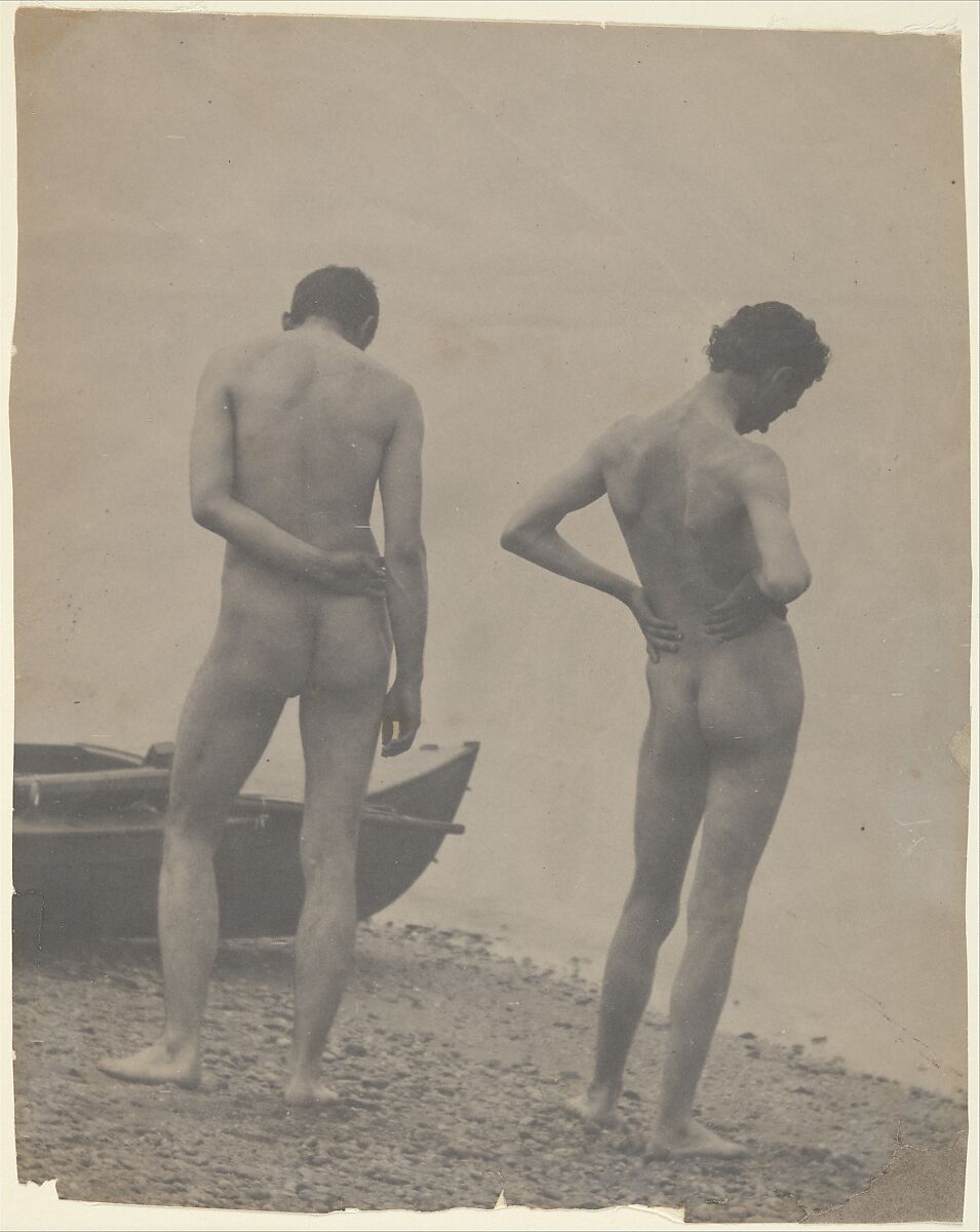 [Thomas Eakins and John Laurie Wallace on a Beach], Thomas Eakins (American, Philadelphia, Pennsylvania 1844–1916 Philadelphia, Pennsylvania), Platinum print  