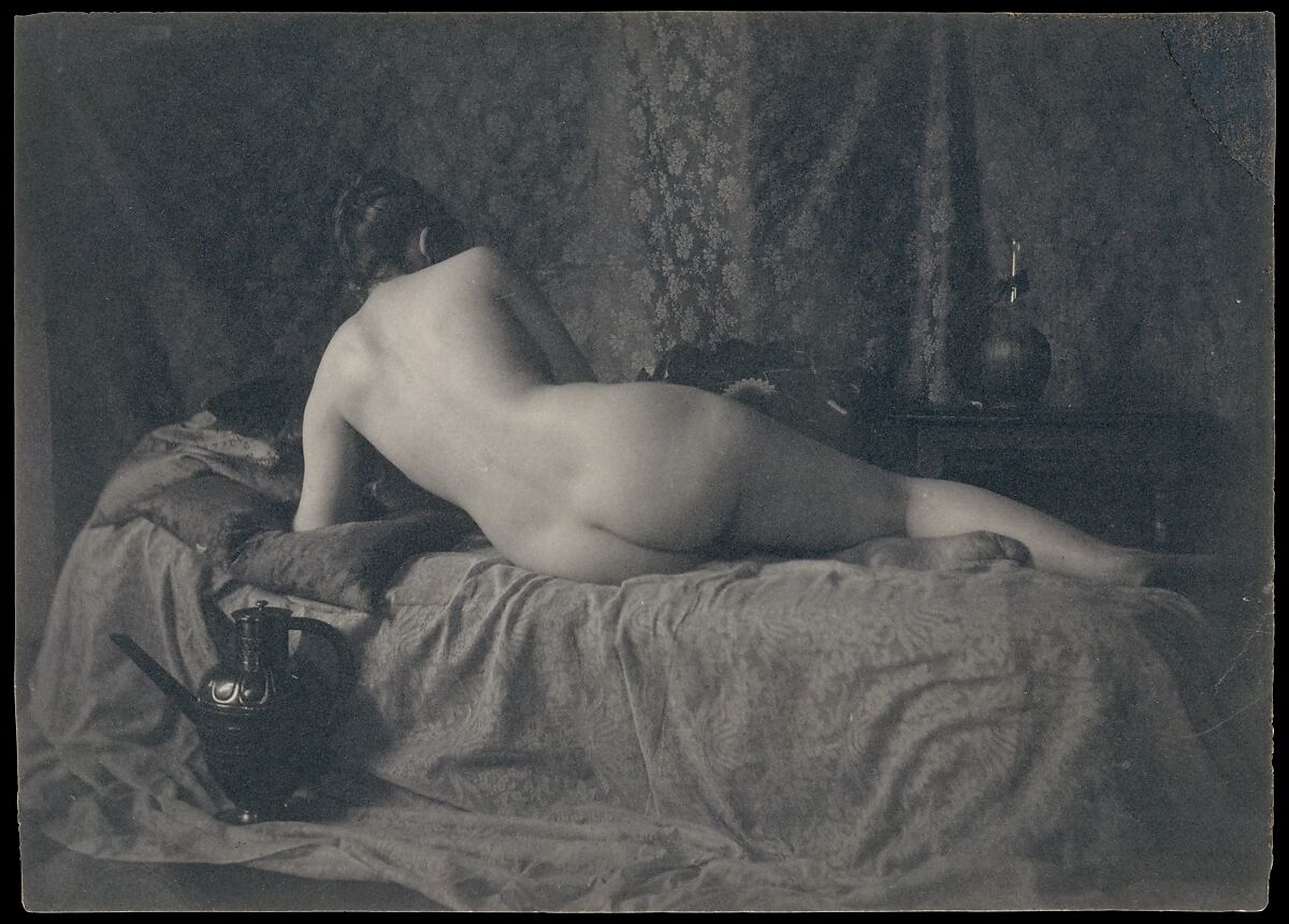 [Female Nude from the Back], Unknown (French), Platinum print  