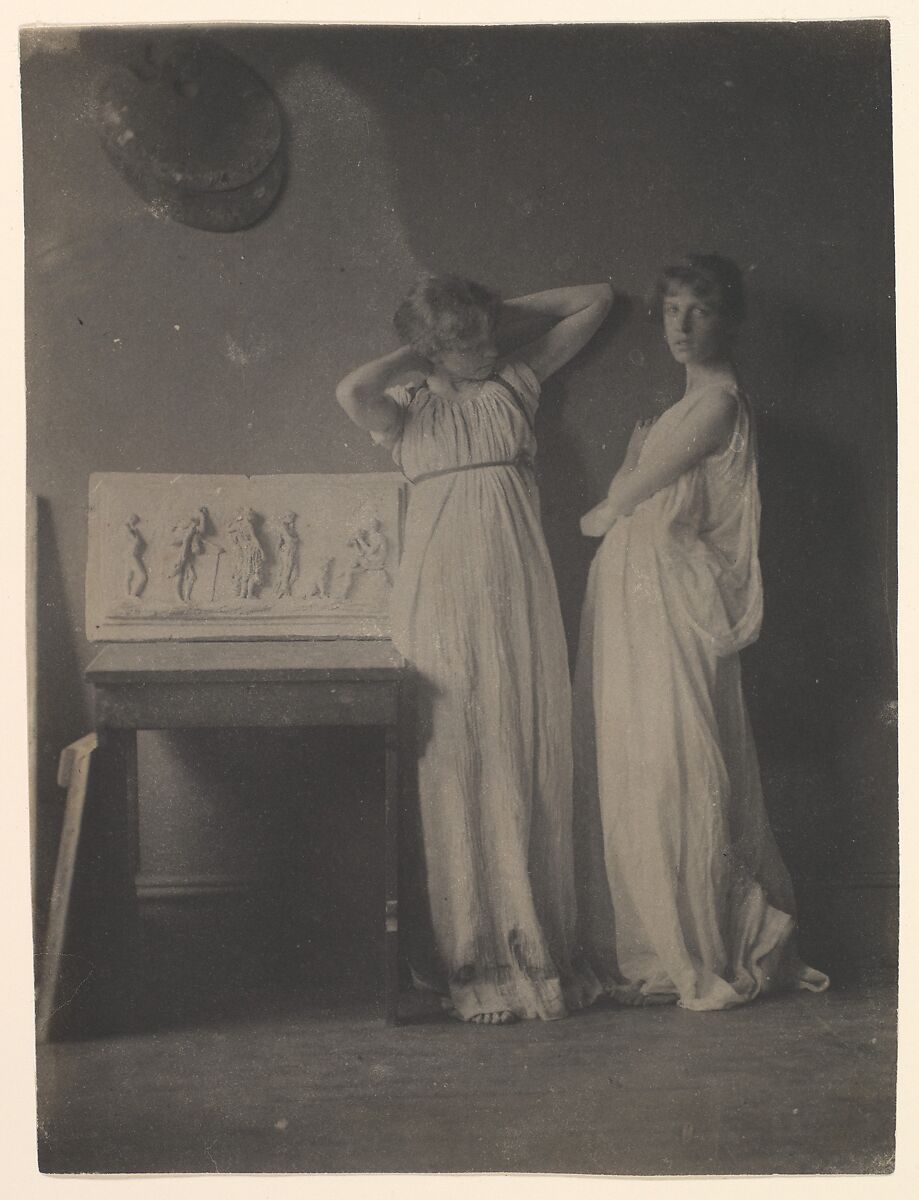 Two Pupils in Greek Dress, Thomas Eakins (American, Philadelphia, Pennsylvania 1844–1916 Philadelphia, Pennsylvania), Platinum print  