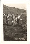 [Walker Evans, Georgette Maury, and André Maury Running in Field, Juan-les-Pins, France]