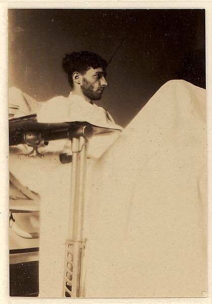 [Self-Portrait in New York Hospital Bed, New York City], Walker Evans (American, St. Louis, Missouri 1903–1975 New Haven, Connecticut), Gelatin silver print 