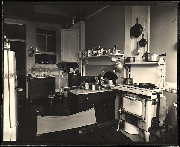 [Interior View of Walker Evans's Apartment at 441 East 92nd Street Showing Kitchen Area, New York City], Walker Evans (American, St. Louis, Missouri 1903–1975 New Haven, Connecticut), Gelatin silver print 