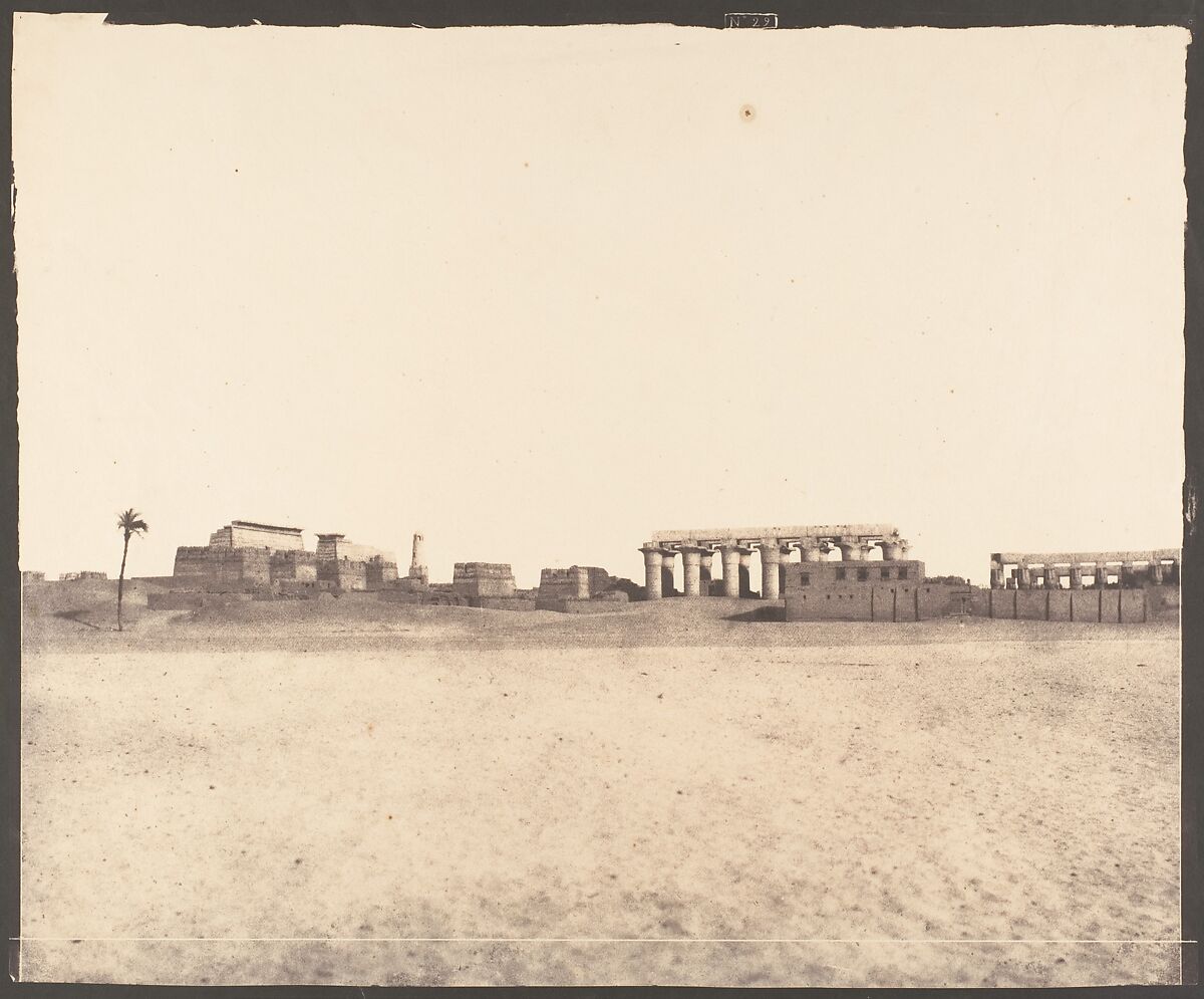 Louksor (Thèbes), Vue Générale des Ruines, Félix Teynard (French, 1817–1892), Salted paper print  from paper negative 