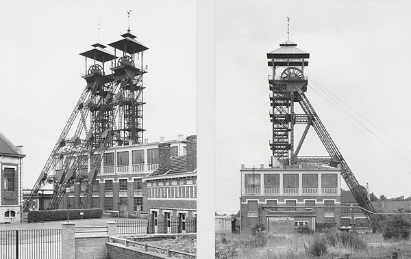 Winding Towers, 2 Views, Fosse Lens No 7, Wingles, Nord et Pas-de-Calais, France, Bernd and Hilla Becher  German, Gelatin silver prints