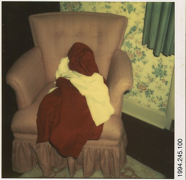 [Clothes Draped on Armchair], Walker Evans (American, St. Louis, Missouri 1903–1975 New Haven, Connecticut), Instant internal dye diffusion transfer print (Polaroid SX-70) 