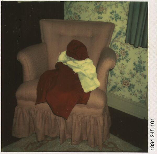 [Clothes Draped on Armchair], Walker Evans (American, St. Louis, Missouri 1903–1975 New Haven, Connecticut), Instant internal dye diffusion transfer print (Polaroid SX-70)