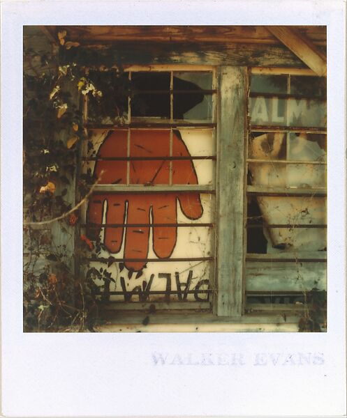 [Palmist Building Window, Alabama], Walker Evans (American, St. Louis, Missouri 1903–1975 New Haven, Connecticut), Instant internal dye diffusion transfer print (Polaroid SX-70) 