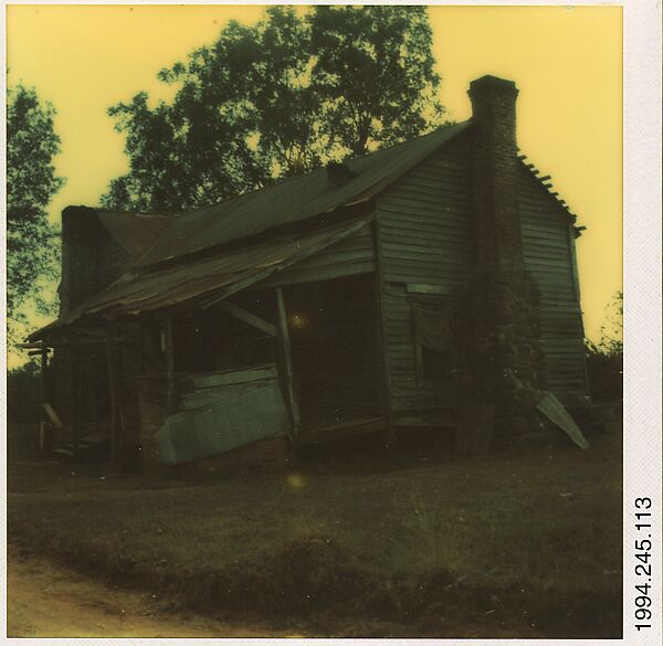 [Ramshackle House, Hale County, Alabama], Walker Evans (American, St. Louis, Missouri 1903–1975 New Haven, Connecticut), Instant internal dye diffusion transfer print (Polaroid SX-70) 