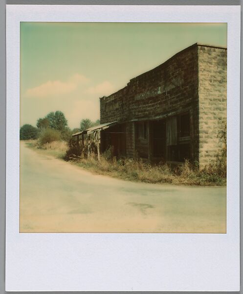 [Abandoned Storefronts, Hale County, Alabama], Walker Evans (American, St. Louis, Missouri 1903–1975 New Haven, Connecticut), Instant internal dye diffusion transfer print (Polaroid SX-70) 