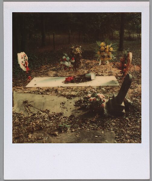 [Graveyard with Floral Arrangements], Walker Evans (American, St. Louis, Missouri 1903–1975 New Haven, Connecticut), Instant internal dye diffusion transfer print (Polaroid SX-70) 