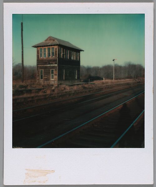[House by Railroad Tracks], Walker Evans (American, St. Louis, Missouri 1903–1975 New Haven, Connecticut), Instant internal dye diffusion transfer print (Polaroid SX-70) 