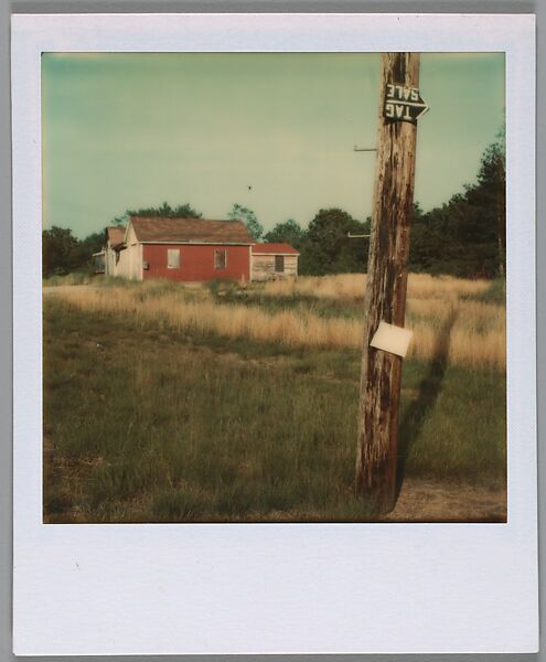 [Telephone Pole and Red Barn], Walker Evans  American, Instant internal dye diffusion transfer print (Polaroid SX-70)