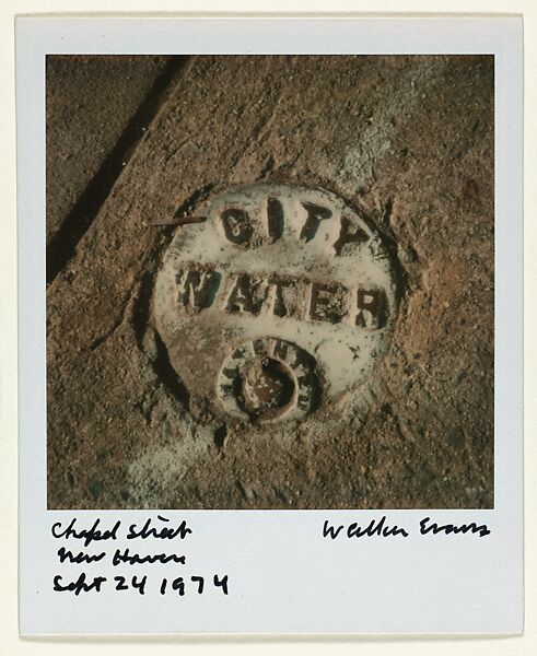 [Underground Water Pipe Cover], Walker Evans (American, St. Louis, Missouri 1903–1975 New Haven, Connecticut), Instant internal dye diffusion transfer print (Polaroid SX-70) 