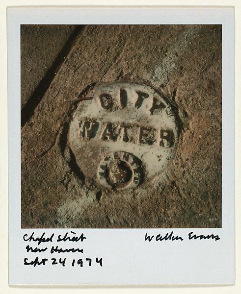[Underground Water Pipe Cover], Walker Evans (American, St. Louis, Missouri 1903–1975 New Haven, Connecticut), Instant internal dye diffusion transfer print (Polaroid SX-70)