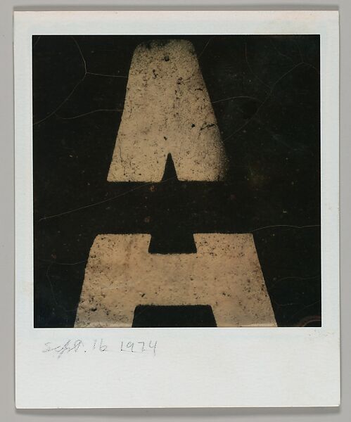 [Detail of Street Lettering], Walker Evans (American, St. Louis, Missouri 1903–1975 New Haven, Connecticut), Instant internal dye diffusion transfer print (Polaroid SX-70) 