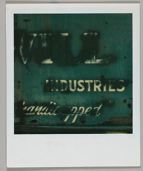 [Detail of Goodwill Truck Sign Lettering], Walker Evans (American, St. Louis, Missouri 1903–1975 New Haven, Connecticut), Instant internal dye diffusion transfer print (Polaroid SX-70) 