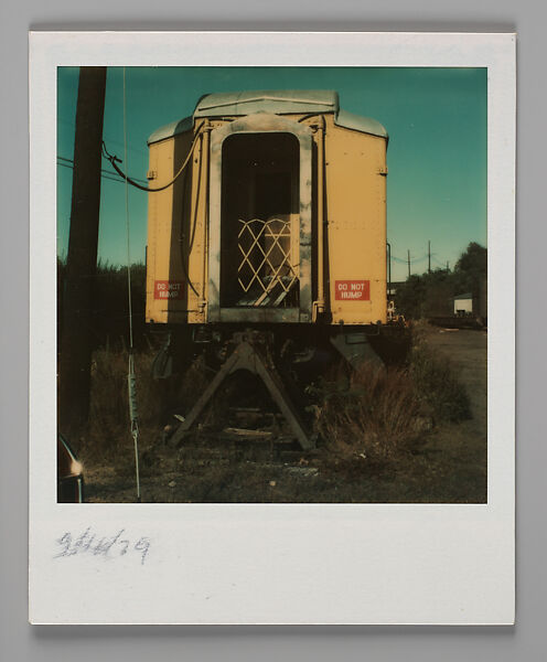 [Railroad Car in Yard], Walker Evans (American, St. Louis, Missouri 1903–1975 New Haven, Connecticut), Instant internal dye diffusion transfer print (Polaroid SX-70) 