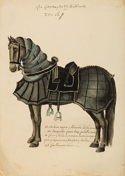 Copies After the "Inventario Illuminado", the Pictorial Inventory of Arms and Armor of Emperor Charles V., Pencil, black ink, watercolor, paper, possibly British 