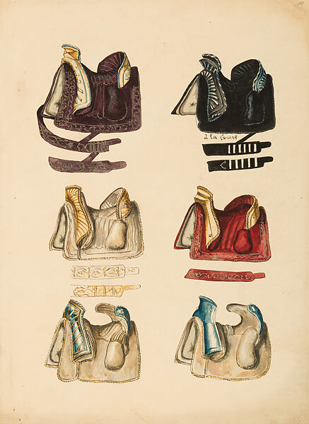 Copies After the "Inventario Illuminado", the Pictorial Inventory of Arms and Armor of Emperor Charles V., Pencil, black ink, watercolor, paper, possibly British