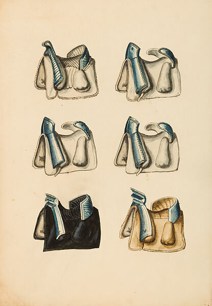 Copies After the "Inventario Illuminado", the Pictorial Inventory of Arms and Armor of Emperor Charles V., Pencil, black ink, watercolor, paper, possibly British