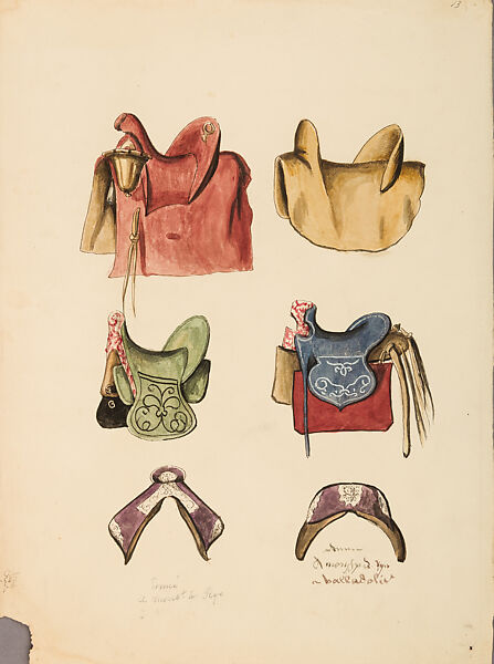 Copies After the "Inventario Illuminado", the Pictorial Inventory of Arms and Armor of Emperor Charles V., Pencil, black ink, watercolor, paper, possibly British