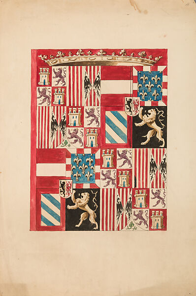 Copies After the "Inventario Illuminado", the Pictorial Inventory of Arms and Armor of Emperor Charles V., Pencil, black ink, watercolor, paper, possibly British