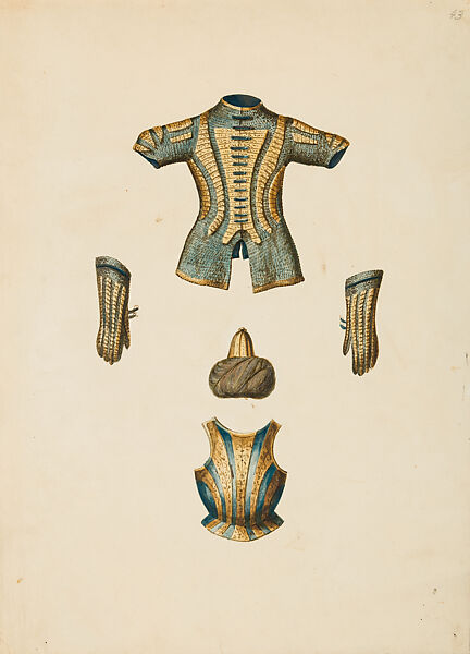 Copies After the "Inventario Illuminado", the Pictorial Inventory of Arms and Armor of Emperor Charles V., Pencil, black ink, watercolor, paper, possibly British