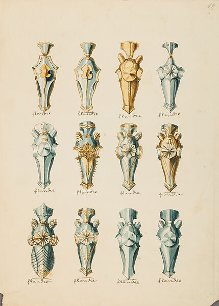 Copies After the "Inventario Illuminado", the Pictorial Inventory of Arms and Armor of Emperor Charles V., Pencil, black ink, watercolor, paper, possibly British