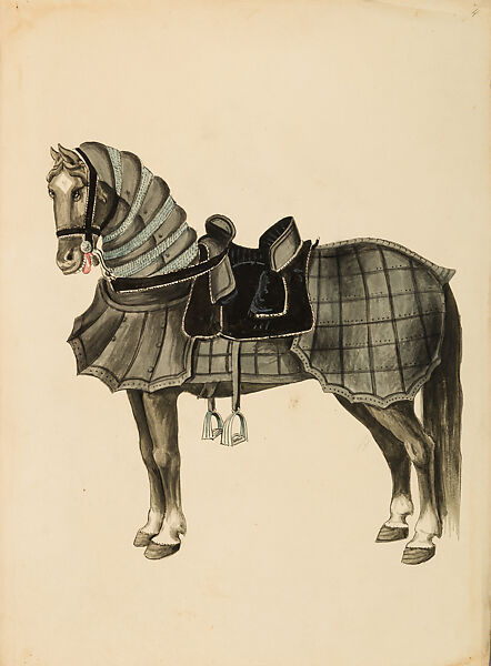 Copies After the "Inventario Illuminado", the Pictorial Inventory of Arms and Armor of Emperor Charles V., Pencil, black ink, watercolor, paper, possibly British