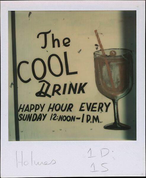 [Painted Advertisement for The Marquezette Lounge, Marigot, French West Indies], Walker Evans (American, St. Louis, Missouri 1903–1975 New Haven, Connecticut), Instant internal dye diffusion transfer print (Polaroid SX-70) 