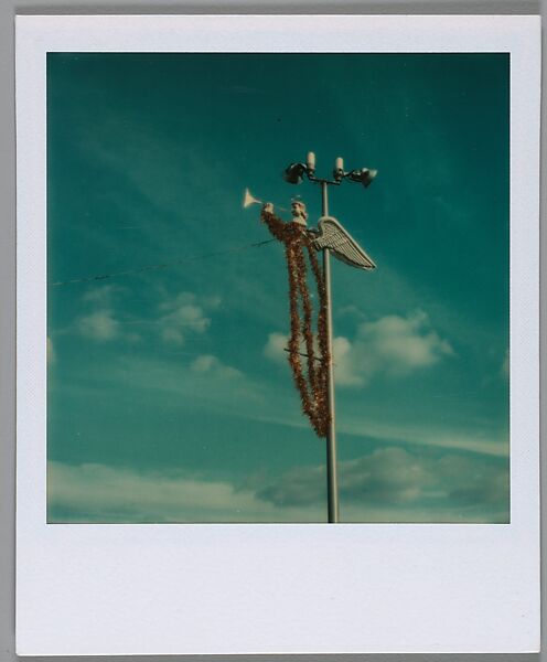 [Angel Ornament Mounted to Light Pole], Walker Evans (American, St. Louis, Missouri 1903–1975 New Haven, Connecticut), Instant internal dye diffusion transfer print (Polaroid SX-70) 