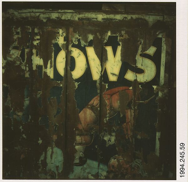 [Detail of Torn Circus Poster], Walker Evans (American, St. Louis, Missouri 1903–1975 New Haven, Connecticut), Instant internal dye diffusion transfer print (Polaroid SX-70) 