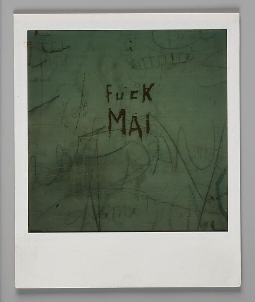 [Graffiti: "Fuck Mai"], Walker Evans (American, St. Louis, Missouri 1903–1975 New Haven, Connecticut), Instant internal dye diffusion transfer print (Polaroid SX-70) 