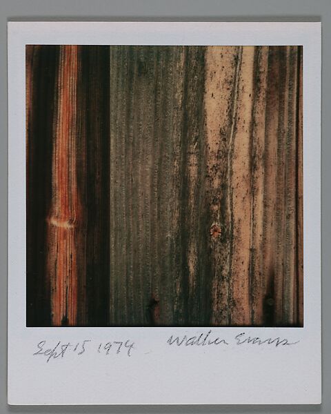 [Detail of Wood Grain], Walker Evans (American, St. Louis, Missouri 1903–1975 New Haven, Connecticut), Instant internal dye diffusion transfer print (Polaroid SX-70) 
