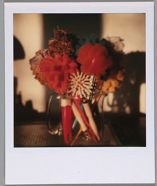 [Cleaning Brushes in Glass Pitcher], Walker Evans (American, St. Louis, Missouri 1903–1975 New Haven, Connecticut), Instant internal dye diffusion transfer print (Polaroid SX-70) 