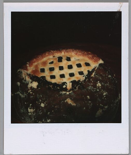 [Half-Eaten Blueberry Pie], Walker Evans (American, St. Louis, Missouri 1903–1975 New Haven, Connecticut), Instant internal dye diffusion transfer print (Polaroid SX-70) 