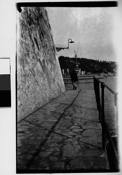 [Pedestrian on Ramparts, Coastal Town, France], Walker Evans (American, St. Louis, Missouri 1903–1975 New Haven, Connecticut), Film negative 