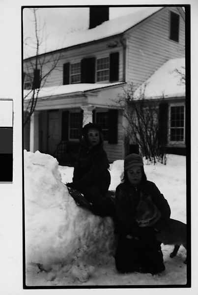 [Two Children, Possibly Mabry Girls, and Dog on Snowbank in Front of House], Walker Evans (American, St. Louis, Missouri 1903–1975 New Haven, Connecticut), Film negative 