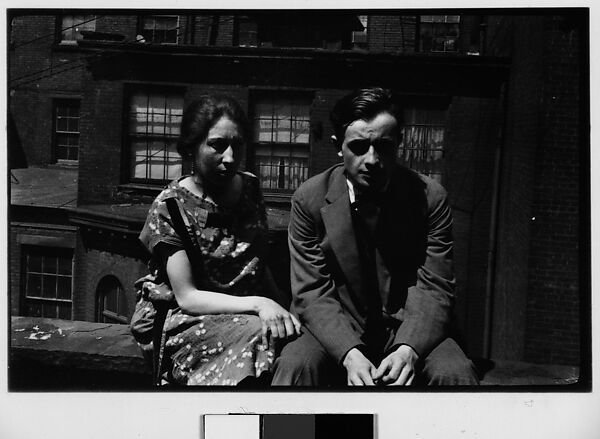 [Hanns and Lily Skolle Seated on Rooftop of 13 East 14th Street Apartment Building, New York City], Walker Evans (American, St. Louis, Missouri 1903–1975 New Haven, Connecticut), Film negative 