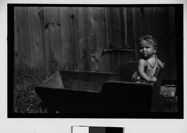 [Anita Skolle, Child of Hanns and Lily Skolle, Standing in Wooden Trough], Walker Evans (American, St. Louis, Missouri 1903–1975 New Haven, Connecticut), Film negative 