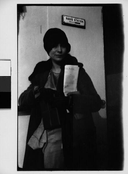 [Avis Ferne in Hallway Before Radio Station Sign], Walker Evans (American, St. Louis, Missouri 1903–1975 New Haven, Connecticut), Film negative 