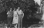 [Lucien Jacques, Georgette Maury, and Walker Evans Beneath Tree, Juan-les-Pins, France]