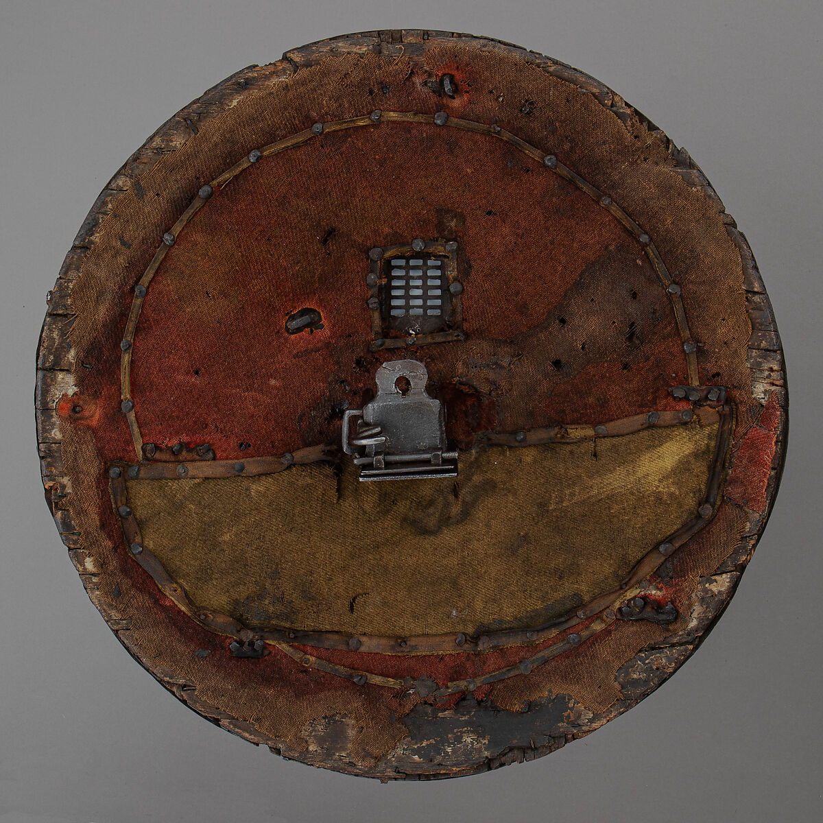 Pistol Shield, Steel, wood, wool, brass, British