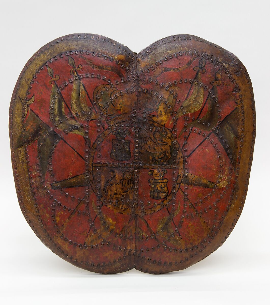 Shield (Adarga), Leather, pigment, Mexican 